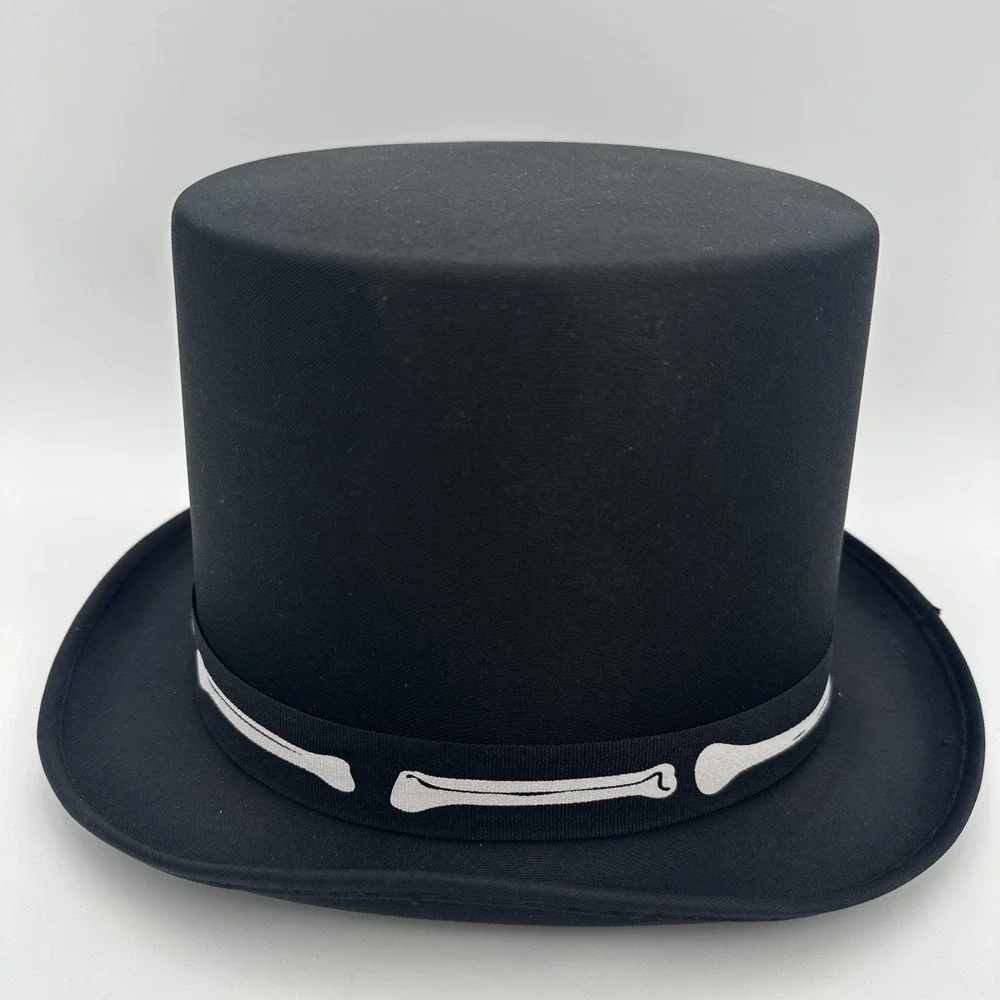 Spirit Halloween Skeleton Bone Top Hat Unisex Black Gothic Costume One Size